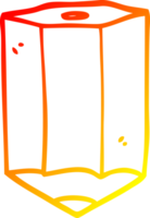 chaud pente ligne dessin de une dessin animé coloré crayon png