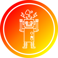 mal funcionamiento robot circular icono con calentar degradado terminar png