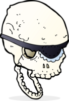 cartoon spooky skull with eye patch png