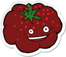 pegatina de un tomate feliz de dibujos animados png