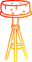 warm gradient line drawing of a cartoon breakfast stool png