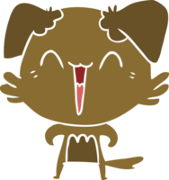 happy little dog flat color style cartoon png