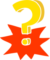 flat color illustration cartoon question mark png