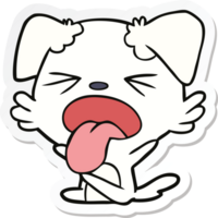 sticker of a cartoon dog throwing tantrum png