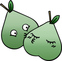 gradient shaded cartoon of a green pear png