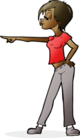 cartoon hip woman pointing png