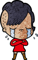 cartoon crying girl png