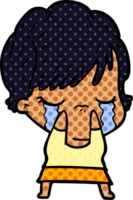 mujer de dibujos animados llorando png