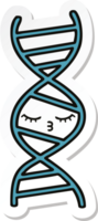 klistermärke av en söt tecknad DNA-sträng png