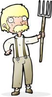 cartoon farmer with pitchfork png