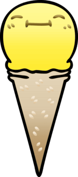 lutning skuggad knäppa tecknad serie Lycklig is grädde png