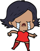 cartoon girl crying and pointing png