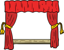 cartoon curtains opening onto stage png