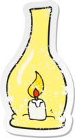 retro distressed sticker of a cartoon lantern png