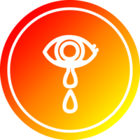 crying eye circular icon with warm gradient finish png