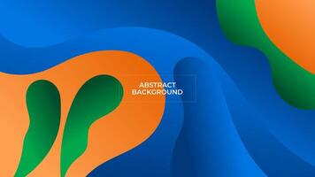 ABSTRACT BACKGROUND GRADIENT BLUE ORANGE GREEN COLOR WITH SHAPES SMOOTH LIQUID DESIGN TEMPLATE GOOD FOR MODERN WEBSITE, WALLPAPER, COVER DESIGN, GREETING CARD vector