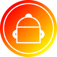 cooking pot circular icon with warm gradient finish png