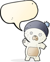 cute cartoon polar bear with speech bubble png