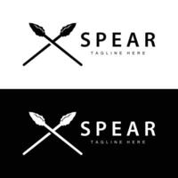 Spear Logo Old Vintage Rustic Simple Design Business Brand Spear Arrow vector