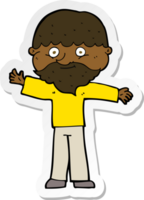 sticker of a cartoon happy man with beard png