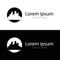 Modern City Building Logo Design, Luxurious and Simple Urban Architecture vector