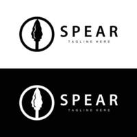 Spear Logo Old Vintage Rustic Simple Design Business Brand Spear Arrow vector