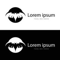 Simple black silhouette design bat logo illustration of a nighttime animal with a minimalist concept vector