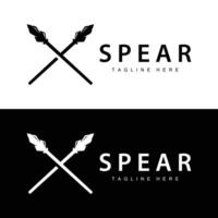 Spear Logo Old Vintage Rustic Simple Design Business Brand Spear Arrow vector