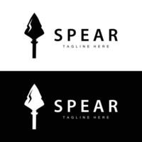 Spear Logo Old Vintage Rustic Simple Design Business Brand Spear Arrow vector