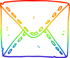 rainbow gradient line drawing of a cartoon letter png