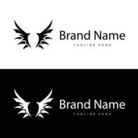 Wing Logo Design, Eagle Falcon Wings, Beauty Flying Bird, Illustration Symbol vector