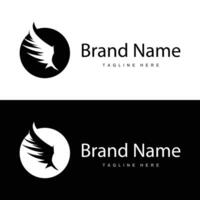 Wing Logo Design, Eagle Falcon Wings, Beauty Flying Bird, Illustration Symbol vector