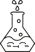 line drawing cartoon of a science beaker png