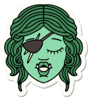 sticker of a orc rogue character face png