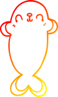 warm gradient line drawing of a cartoon seal png