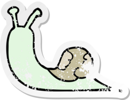 distressed sticker of a cartoon snail png