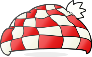 hand drawn cartoon checked hat png