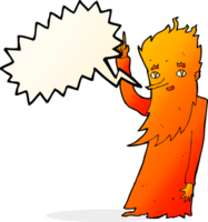 cartoon fire spirit with speech bubble png