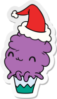 hand- getrokken Kerstmis sticker tekenfilm van kawaii muffin png