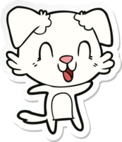 sticker of a laughing cartoon dog png