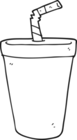 hand drawn black and white cartoon soda png