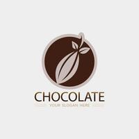 chocolate y cacao logo icono diseño ilustración vector