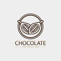 chocolate y cacao logo icono diseño ilustración vector