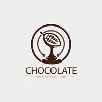 chocolate y cacao logo icono diseño ilustración vector