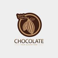 chocolate y cacao logo icono diseño ilustración vector