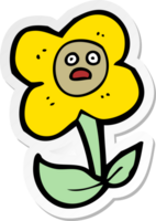 adesivo de uma flor de desenho animado com rosto png