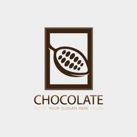 chocolate y cacao logo icono diseño ilustración vector