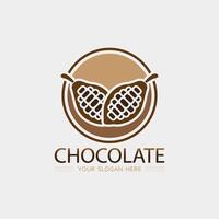 chocolate y cacao logo icono diseño ilustración vector