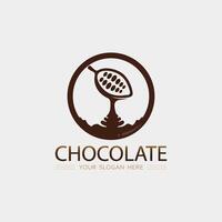 chocolate y cacao logo icono diseño ilustración vector