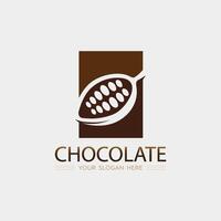 chocolate y cacao logo icono diseño ilustración vector